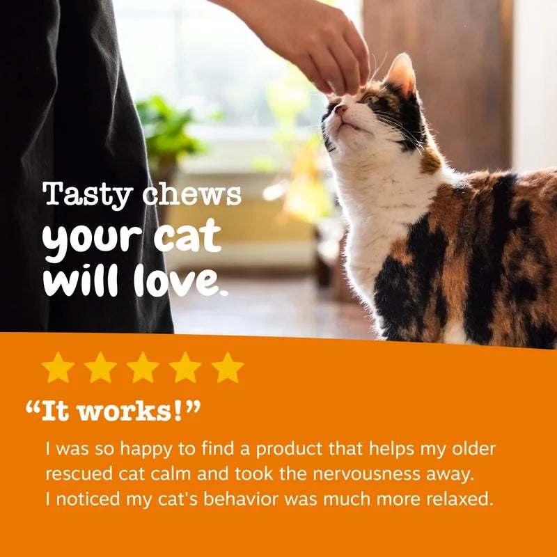 Calming Bites for Cats, for Calmness, Composure & Relaxation, Bacon 30 Ct