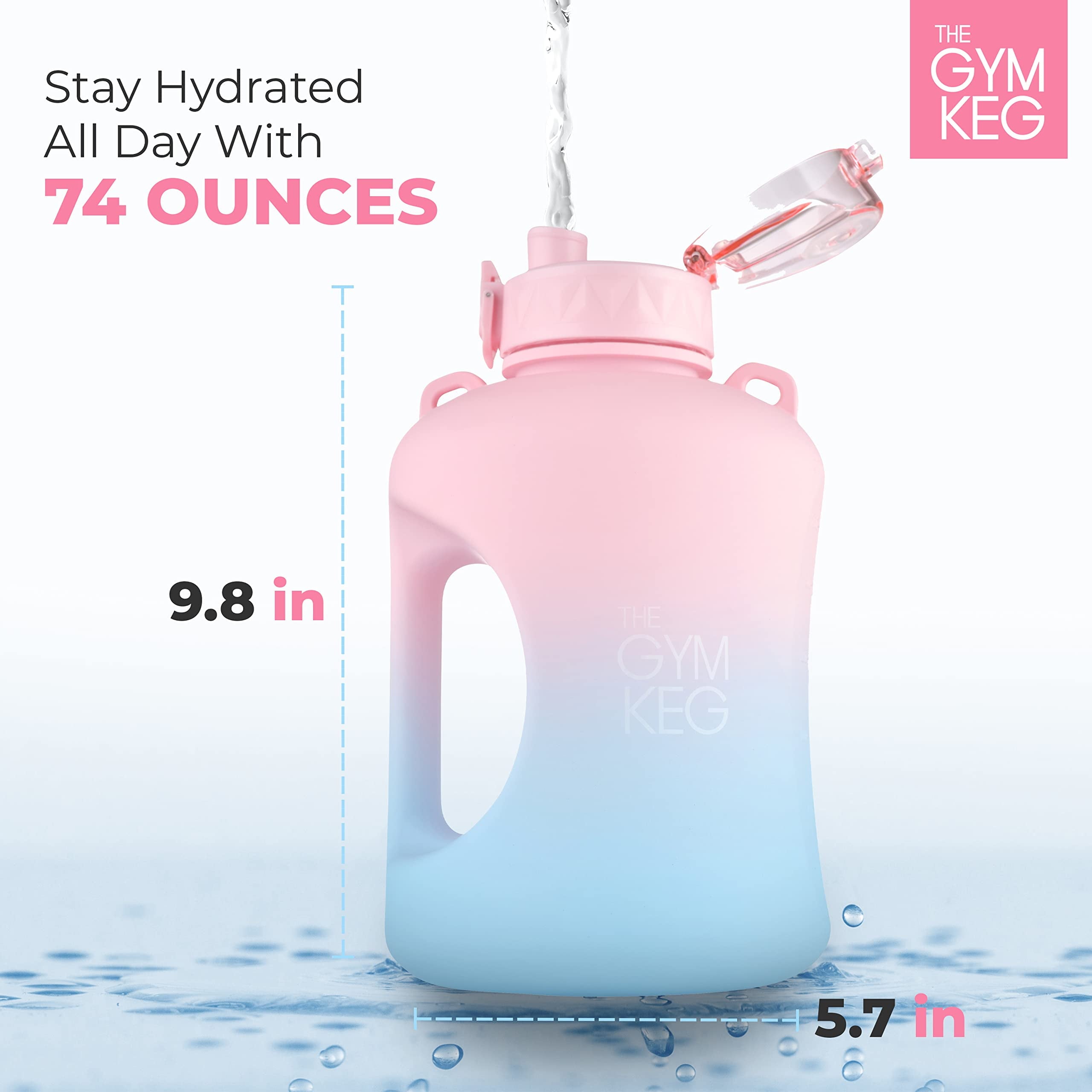 2.2L XL Half Gallon Jug Cotton Candy with Carry Strap
