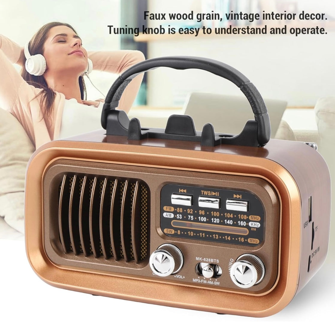 Portable Vintage-Style Radio
