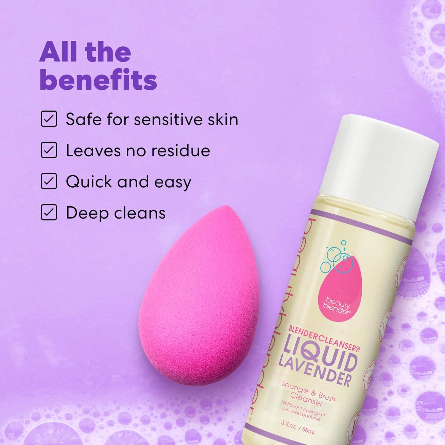 ® | Blendercleanser® Tool Wash | Lavender Purifying Liquid Soap | Hand, Sponge, Brush, Makeup Tool Cleanser | Lavender-Scented, Vegan, Paraben-Free, Sulfate-Free, 5 Oz